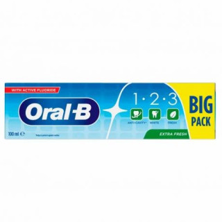 خمیردندان oral-b مدل اکسترا فرش 1.2.3 با حجم 75 میلیلیتر (خمیردندان روزانه)